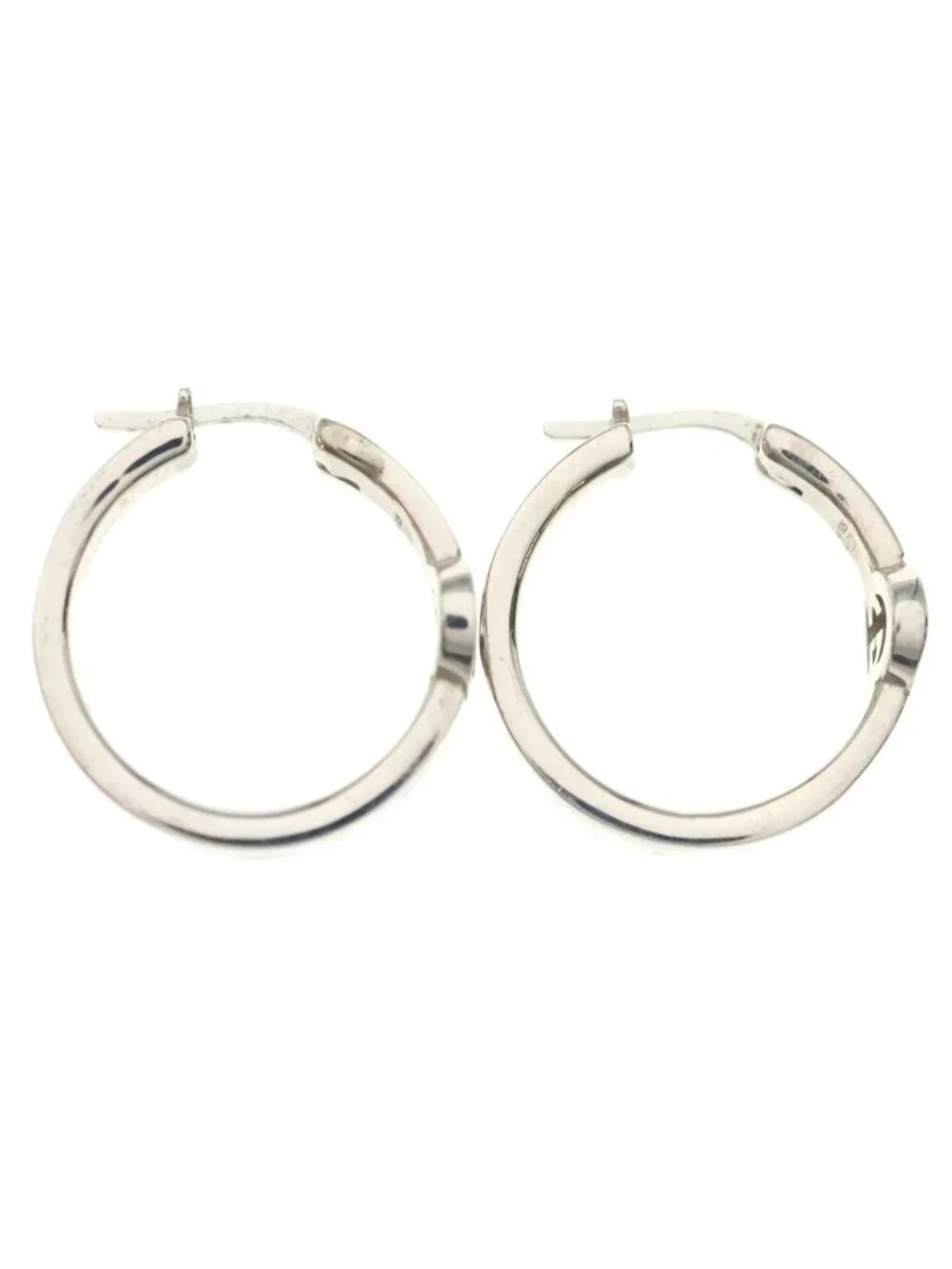 Gucci GG Interlocking Hoop Earrings Silver